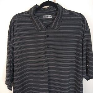 Nike Golf Strip Short Sleeve Polo Shirt Mens Size XXL Black White Golfer Casual